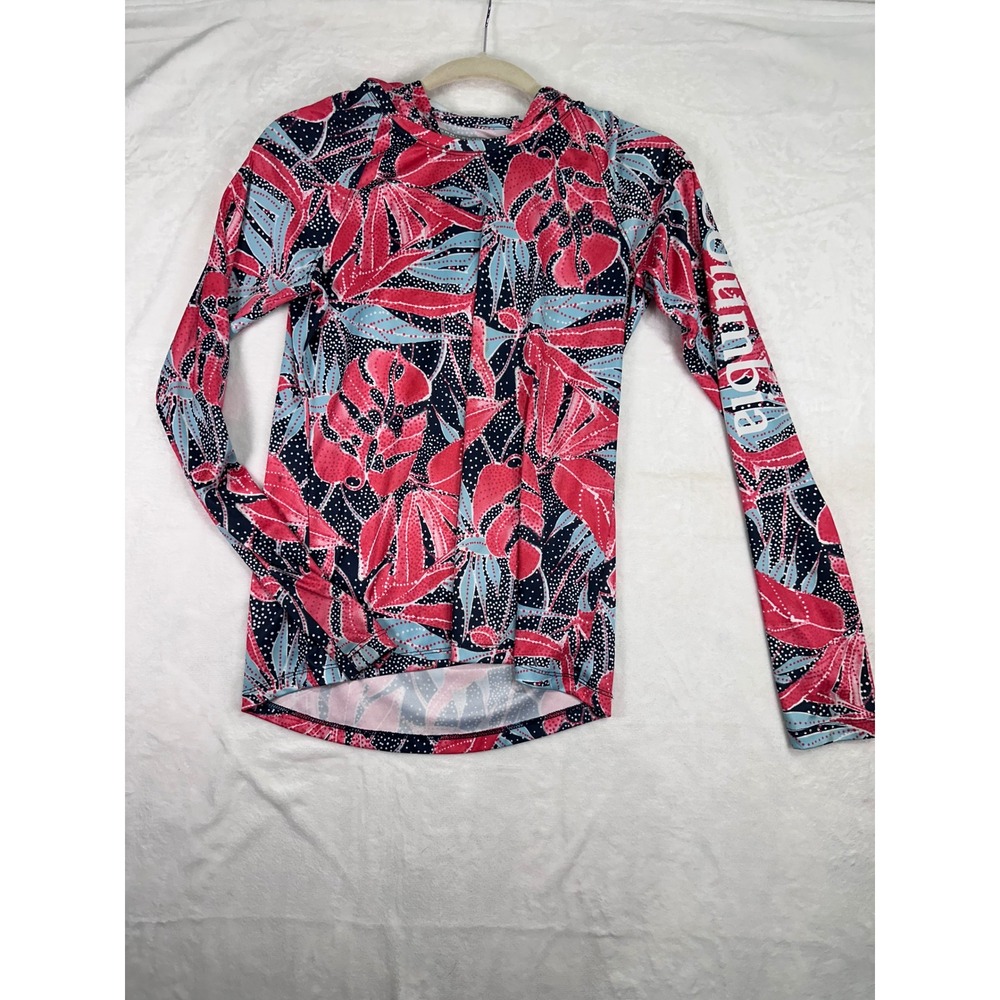 Columbia Hoodie Rash Guard XS Pink Tropical Floral Omni-Shade Women